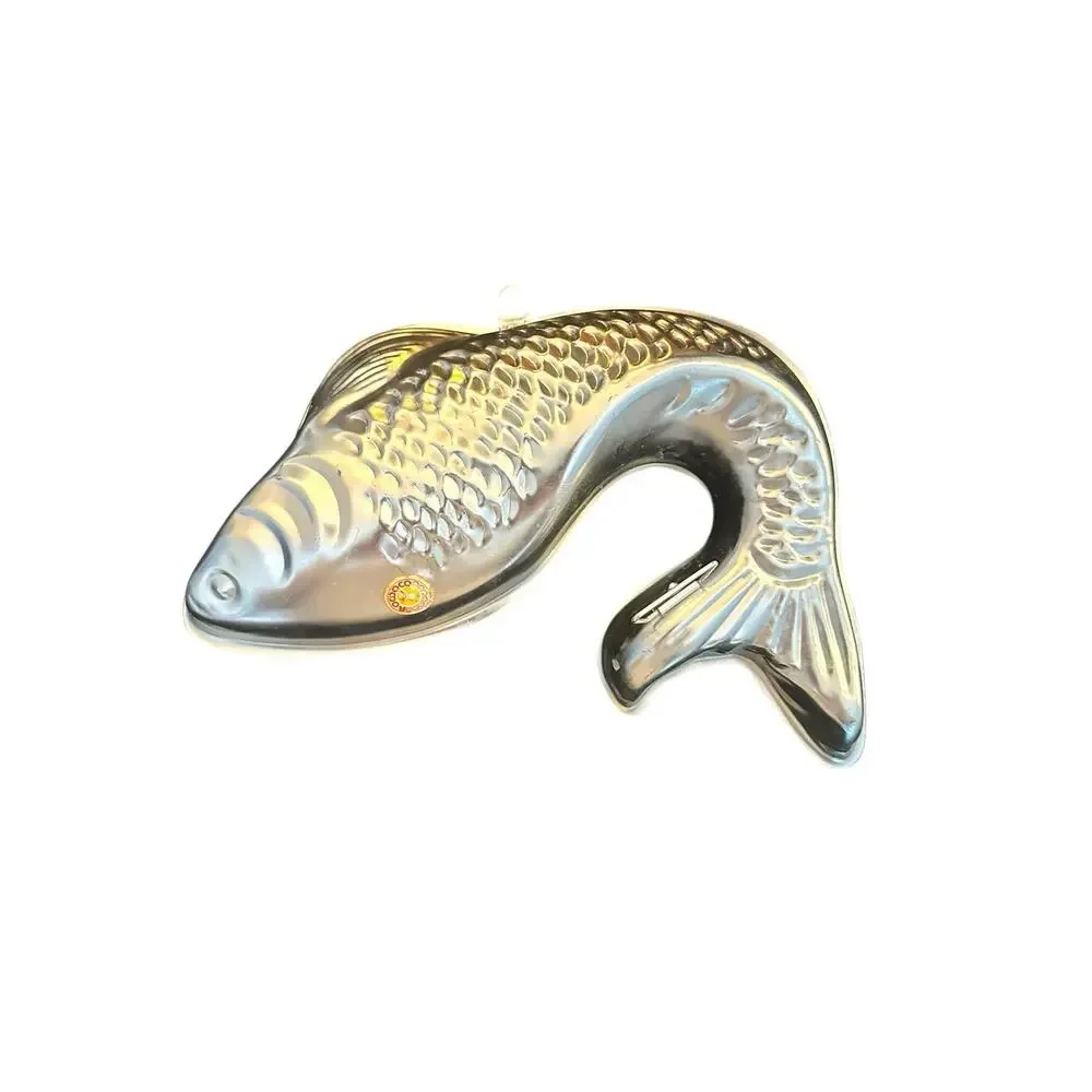 VTG Aluminum Fish Bake Mold Cake Jello Wall Hanging Hong Kong Carp Koi Baking
